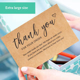 T Marie - 50 4x6" Thank You For Your Order Cards - Kraft Bulk Inserts