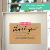 T Marie - 50 4x6" Thank You For Your Order Cards - Kraft Bulk Inserts