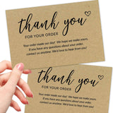 T Marie - 50 4x6" Thank You For Your Order Cards - Kraft Bulk Inserts