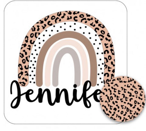 Personalized Leopard Rainbow Desk Set