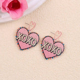 Suhkasana - Valentine Glitter Heart Acrylic Statement Earrings
