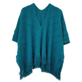 PinktownUSA - Teal Crochet Poncho