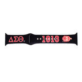 PinktownUSA - DST Sorority Black 1913 Watch Band Strap Women: Black / Rhodium / Adjustable