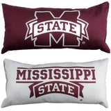 Everything Comfy - Mississippi State Bulldogs 2 Sided Bolster Travel Pillow, 16" x 6", Made in the USA