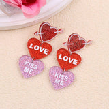 Suhkasana - Valentine Glitter Heart Acrylic Statement Earrings