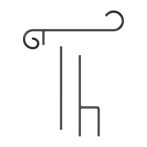 Two Group Flag Co - 40" H 3 pcs. Breakdown Garden Flag Hardware Metal Pole