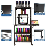39F Inc. - 3D Printer Workstation Collection with Filament Storage: Slim Power Tower