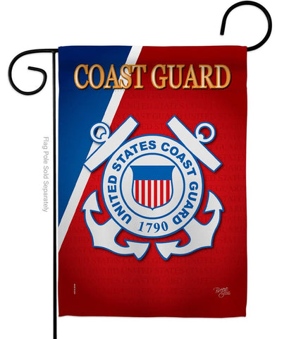 Two Group Flag Co - Coast Guard Armed Forces Military Decor Flag: Garden Flag 13" x 18.5" Only / Double Sided-Thick Fabric