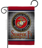 Two Group Flag Co - Semper Fi US Marine Armed Forces Military Corps Decor Flag: Garden Flag 13" x 18.5" Only / Double Sided-Thick Fabric