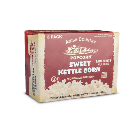 Amish Country Popcorn - 3pk Microwave Sweet Kettle Popcorn
