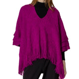 PinktownUSA - Berry Purple Crochet Poncho