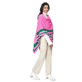 PinktownUSA - Pink Green Shoulder Ruana