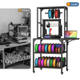 39F Inc. - 3D Printer Workstation Collection with Filament Storage: Slim Power Tower