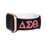 PinktownUSA - DST Sorority Black 1913 Watch Band Strap Women: Black / Rhodium / Adjustable