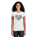 Cutieful - LPN Heart - Cotton Short Sleeve T-Shirt: Navy / XXL