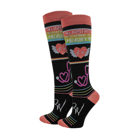 Think Medical Wholesale - Nursing Work Fashion Compression Knee High Socks   : Reg