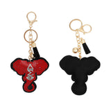 PinktownUSA - DST Sorority Elephant Head Red Padded Keychain: Red and White / Gold / 7 x 3.45 inches