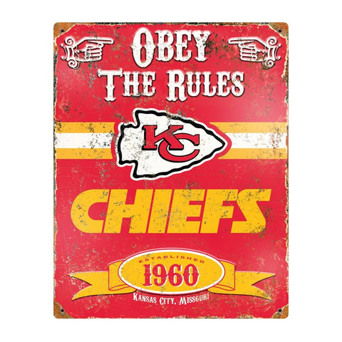 Party Animal - Kansas City Chiefs Embossed Metal Sign