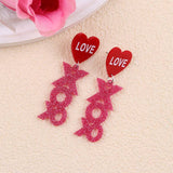 Suhkasana - Valentine Glitter Heart Acrylic Statement Earrings