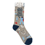 Primitives by Kathy - I'm A Nurse What's Your Super Power Socks