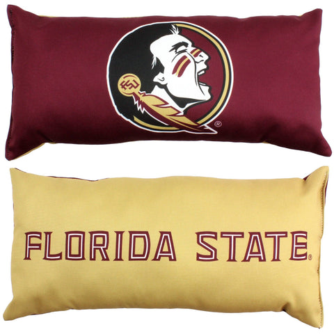 Everything Comfy - Florida State Seminoles 2 Sided Bolster Travel Pillow, 16" x 6", Made in the USA