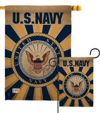 Two Group Flag Co - Navy Armed Forces Military Decor Flag: Garden Flag 13" x 18.5" Only / Double Sided-Thick Fabric