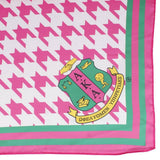 PinktownUSA - AKA Sorority Houndstooth Square Scarf for Women: Pink and Green / Multi Tone / 35.5 inches