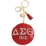 PinktownUSA - Red Padded Sorority Keychain: Red / Gold / 7 x 3.10 inches