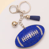 SP Sophia Collection - Gameday Rhinestone Pave Tassel Football Keychain: Orange