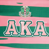 PinktownUSA - AKA Sorority Zebra Stripe Fashion Shawl Scarf: Pink and Green / Multi Tone / 74 x 28 inches