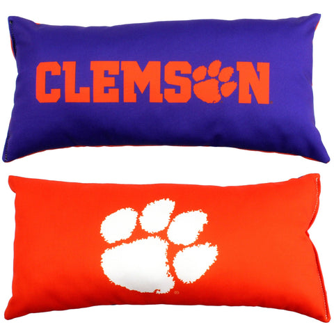 Everything Comfy - Clemson Tigers 2 Sided Bolster Travel Pillow, 16" x 6", Made in the USA