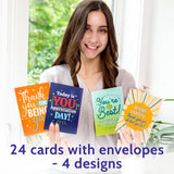 T Marie - 24 Appreciation Cards with Colorful Envelopes and Stickers