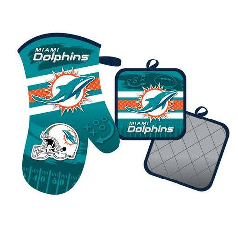 Mojo Licensing - Miami Dolphins Oven Mitt and Pot Holder