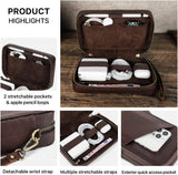 VIGOR - Travel Tech Case Leather Electronics Accessories Storage Box: 1 Bag