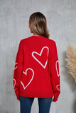 Suhkasana - Heart Print Pullover Sweater Size: L