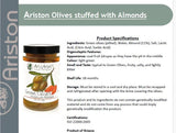 Ariston Specialties - Ariston Green Olives Stuffed Almond-13.40oz