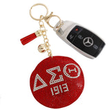 PinktownUSA - Red Padded Sorority Keychain: Red / Gold / 7 x 3.10 inches