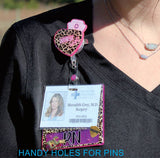 OUTSIDE THE BOX, LLC - Badge Buddies Horizonal Leopard: Badge Buddy Horizontal Leopard MA