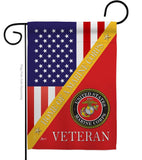 Two Group Flag Co - Home of Marine Corps Armed Forces Military USA Veteran Flag: Garden Flag 13" x 18.5" Only / Double Sided-Thick Fabric
