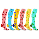 Extreme Fit Wholesale - KNEE-HIGH COMPRESSION SOCKS - ASSORTED DESIGNS: Novelty 1 / Small/Medium