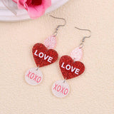 Suhkasana - Valentine Glitter Heart Acrylic Statement Earrings