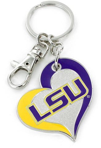 Aminco USA - NCAA LSU Tigers Swirl Heart Keychain