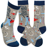 Primitives by Kathy - I'm A Nurse What's Your Super Power Socks