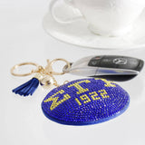 PinktownUSA - Blue Gold Padded Sorority Keychain: Black and Gold / Gold / 7 x 3.10 inches