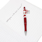 PinktownUSA - DST Sorority Bling Bead and Charm Red Pen: Red and White / Rhodium / 5.65 inches