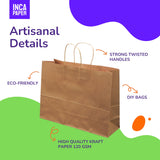 INCA PAPER - (10 pc) 10" x 5" x 13" Kraft Paper Bags