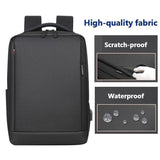 VIGOR - Luxury mens waterproof business Computer usb school backpack: 1 Back Pack Bag
