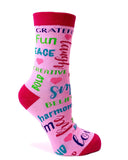 Fabdaz - Positivity Words Women's Crew Socks