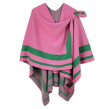 PinktownUSA - Pink Green Shoulder Ruana