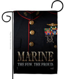 Two Group Flag Co - Dress Blue Marine Armed Forces Military Corps Decor Flag: Garden Flag 13" x 18.5" Only / Double Sided-Thick Fabric